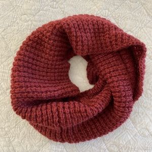 Knitted Red Infinity Scarf
